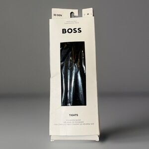 Hugo Boss Tights Black Sparkle Women Medium 50 DEN Full Length Flat Seam New